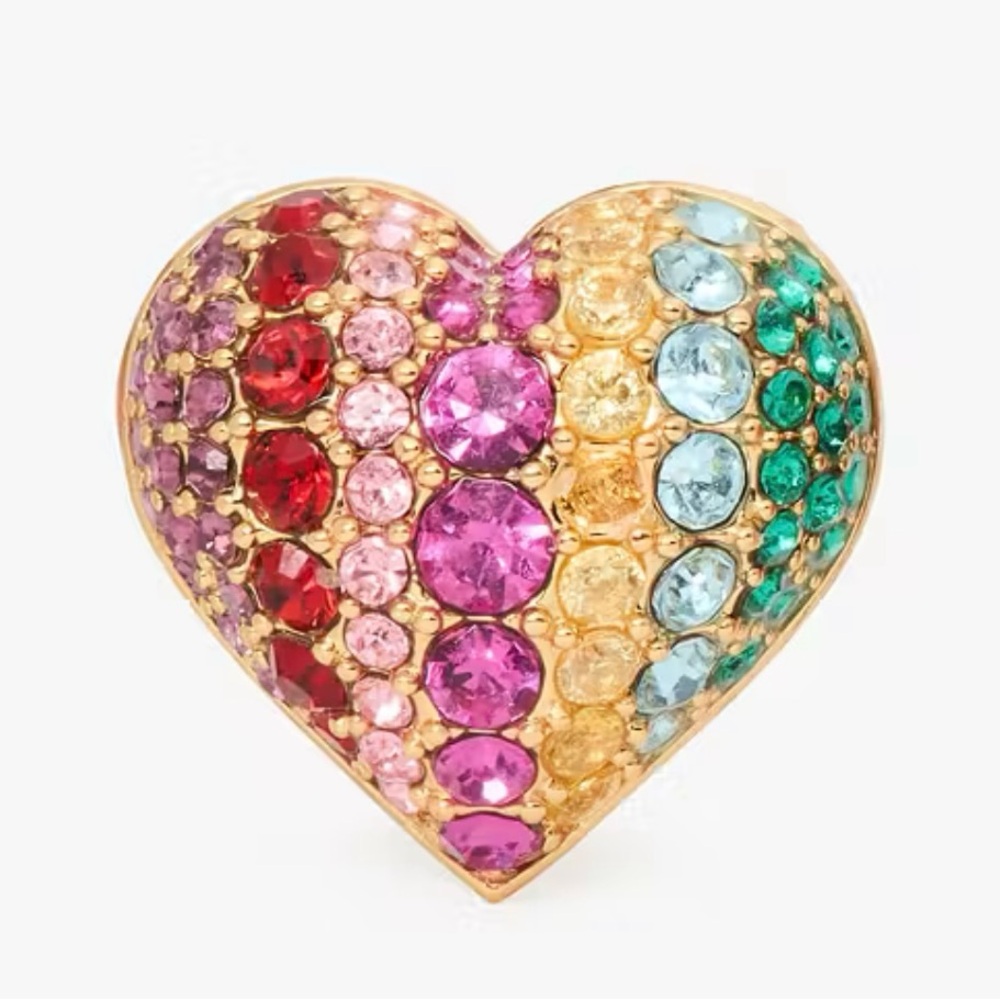 KATE SPADE On The Dot Rainbow Collection Heart Stud Earrings - Picture 2 of 4